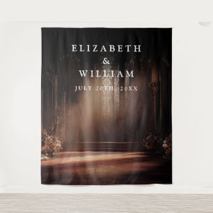 ゴシック様式の教会の写真ブースプロップ背景 タペストリー