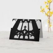 ゴシック様式の教会の窓のグリーティングカード カード (黄色い花)