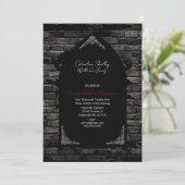 ゴシック様式の教会の窓レッドローズ 招待状 (スタンド正面)