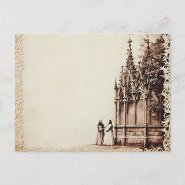 ゴシック様式の教会アンティークビナテージハロウィーンを見る シーズンポストカード