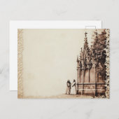 ゴシック様式の教会アンティークビナテージハロウィーンを見る シーズンポストカード (正面/裏面)