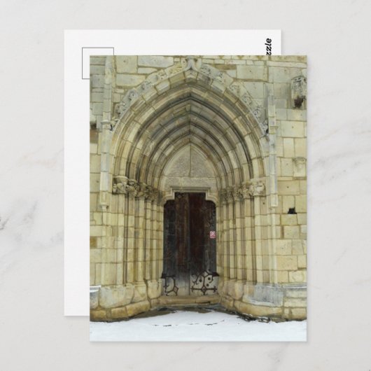 ゴシック様式の教会ドア ポストカード (正面/裏面)