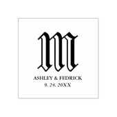 ゴシック様式の新郎新婦モノグラム結婚の ラバースタンプ (インプリント)