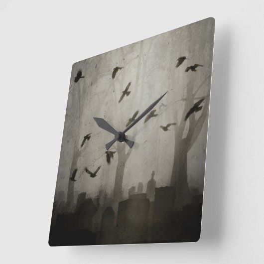 ゴシック様式の時間 スクエア壁時計 (傾斜)