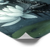 ゴシック様式の暗いファンタジースケルトン妖精ハロウィーンアート ポスター (角)