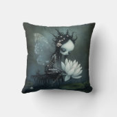 ゴシック様式の暗いファンタジー妖精スケルトンハロウィーンデコール クッション (裏面)