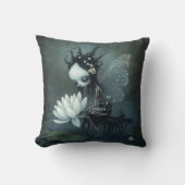 ゴシック様式の暗いファンタジー妖精スケルトンハロウィーンデコール クッション (正面)