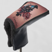 ゴシック様式の暗く神秘的なスカル ゴルフヘッドカバー (3/4 正面)