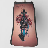 ゴシック様式の暗く神秘的なスカル ゴルフヘッドカバー (回転90)