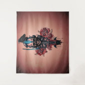 ゴシック様式の暗く神秘的なスカル タペストリー (正面)