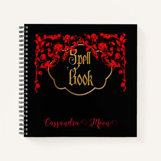 ゴシック様式の暗黒魔法 パーソナライズされた ノートブック (正面)