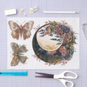 ゴシック様式の月とスチームパンクアートのデコページ 薄葉紙 (クラフト)