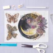 ゴシック様式の月とスチームパンク1アートのデコページ 薄葉紙 (クラフト)