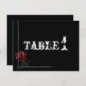 ゴシック様式の有刺鉄線とバラ結婚のテーブル番号 ポストカード (正面/裏面)