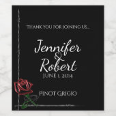 ゴシック様式の有刺鉄線とバラ結婚のワインラベル ワインラベル (シングルラベル)