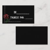 ゴシック様式の有刺鉄線とバラ結婚座席表 プレイスカード (正面/裏面)