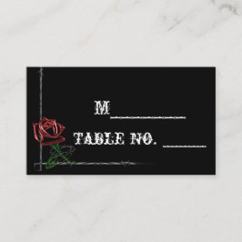 ゴシック様式の有刺鉄線とバラ結婚座席表 プレイスカード
