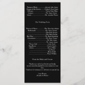 ゴシック様式の有刺鉄線とバラ結婚式 プログラム (裏面)