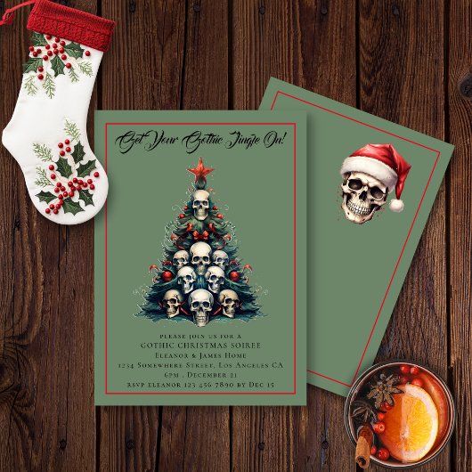 ゴシック様式の木のメリークリスマス 招待状