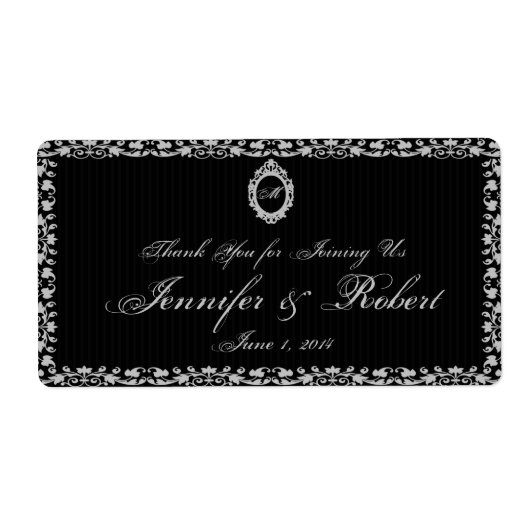 ゴシック様式の枠モノグラム水瓶 ラベル (正面)