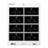 ゴシック様式の枠モノグラム水瓶 ラベル (フルシート)