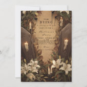 ゴシック様式の棺ろうそく灯ハロウィーンソイレ 招待状 (正面)