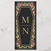 ゴシック様式の棺バラブラック結婚ズメニュー メニュー (裏面)