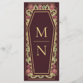 ゴシック様式の棺バラ結婚レッドのメニュー メニュー (裏面)