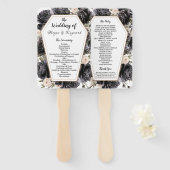 ゴシック様式の棺ヴィンテージブラックバラ結婚ズ ハンドファン (正面&裏面)