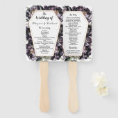 ゴシック様式の棺ヴィンテージブラック結婚牡丹のハンドファン ハンドファン (正面&裏面)