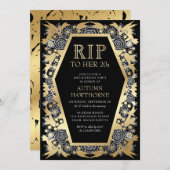 ゴシック様式の棺誕生日 招待状 (正面/裏面)