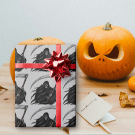 ゴシック様式の死神とスキヤ(灰色) ラッピングペーパー