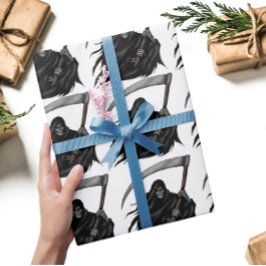 ゴシック様式の死神とスキヤ(白) ラッピングペーパー