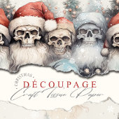 ゴシック様式の水の色クリスマス赤サンタハットスカル 薄葉紙