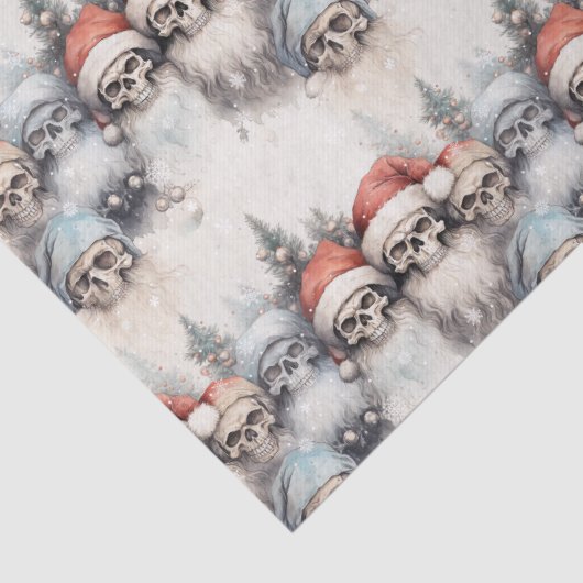 ゴシック様式の水の色クリスマス赤サンタハットスカル 薄葉紙 (詳細)