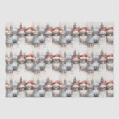 ゴシック様式の水の色クリスマス赤サンタハットスカル 薄葉紙 (正面)