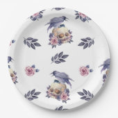 ゴシック様式の水彩棺とレイベンデザイン ペーパープレート (正面)