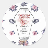 ゴシック様式の水彩棺スカルレイベンバラ誕生日 ラウンドシール (正面)