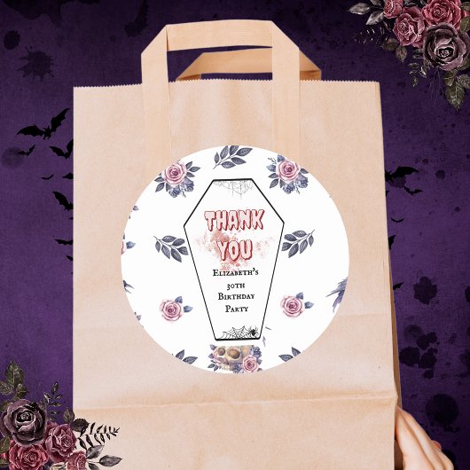 ゴシック様式の水彩棺スカルレイベンバラ誕生日 ラウンドシール