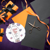 ゴシック様式の水彩棺スカルレイベンバラ誕生日 ラウンドシール