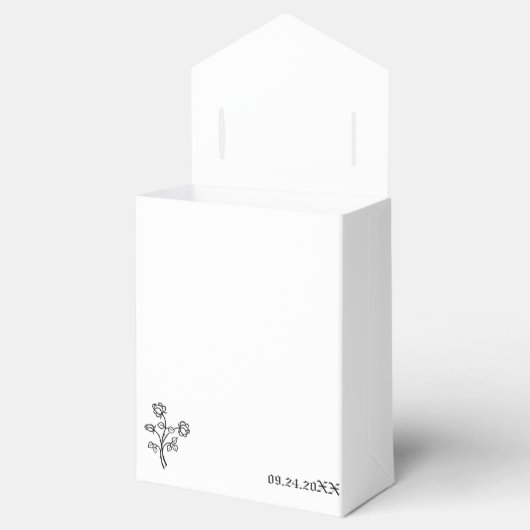 ゴシック様式の水色のバラ黒ホワイトウェディング フェイバーボックス (オープン)