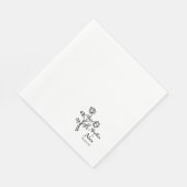 ゴシック様式の水色バラ結婚黒 スタンダードランチョンナプキン (角)