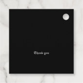 ゴシック様式の水色フローラ結婚ブラック フェイバータグ (裏面)