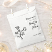 ゴシック様式の水色フローラ結婚ブラック フェイバーバッグ (クリップ留めされた状態)