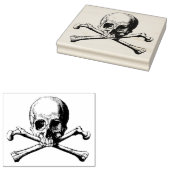 ゴシック様式の海賊スカルとクロスボーン ラバースタンプ (押印)