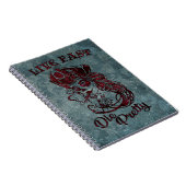 ゴシック様式の海賊スカル女性が早死にかわいらし ノートブック (右側)