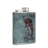 ゴシック様式の海賊スカル女性が早死にかわいらし フラスク (右)