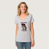 ゴシック様式の海賊スカル女性が早死にかわいらし Tシャツ (正面フル)