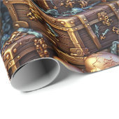 ゴシック様式の海賊テーマスカル宝箱 ラッピングペーパー (ロールコーナー)