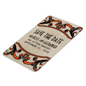 ゴシック様式の渦巻き旋回、日付磁石、オレンジを保存 マグネット (左側)